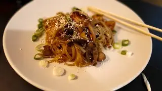 Chinese Noodles with Shimeji Mushrooms🍜Author's recipe