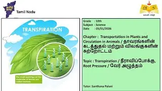 (10th Science TN)Transpiration, Root Pressure