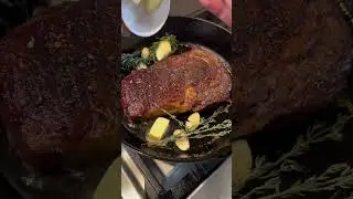 How to cook a ribeye steak through reverse searing #steak #reversesear #ribeyesteak #cooking
