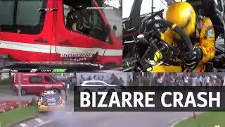 Bizarre crash into firetruck at WTCC race of Portugal for Tom Coronel 2017