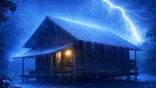 Deep Sleep Instantly with Heavy Rain on Tin Roof & Thunder - Rain Sounds For Sleep, Meditation