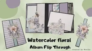 Watercolor Floral Scrapbook mini album 💜🌸| Interactive photo album | Using Prima Marketing paper pad