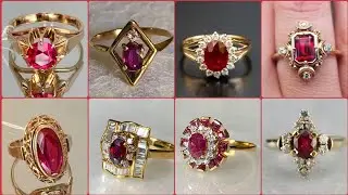 Engagement Rings With Pure Diamonds And Ruby|Gold Diamond Rings|Ruby Rings//newly Collection Of 2022