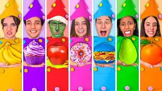MANGIAMO SOLO CIBO DEL COLORE DEL NOSTRO ALBERO DI NATALE PER 24 ORE CHALLENGE!🎄