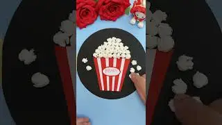 Paper art and craft. how to make tissue paper popcorn and box #youtube #art #youtubeshorts