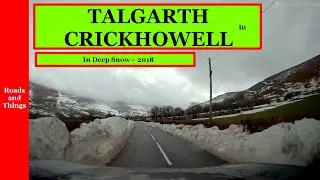A483 - A479 - A40 in DEEP SNOW - TALGARTH to a40 nr CRICKHOWELL.COMPLETE in REAL TIME