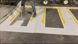 Painting crosswalk blocks | Satisfying