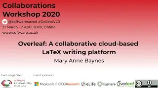 Overleaf: A collaborative cloud-based LaTeX writing platform - CW20 Lightning Talk