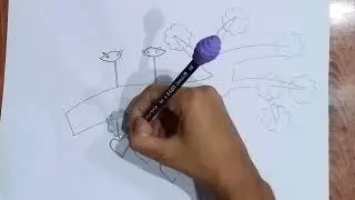 How To Draw Birds Sitting On A Tree Branch||Marry's Arts