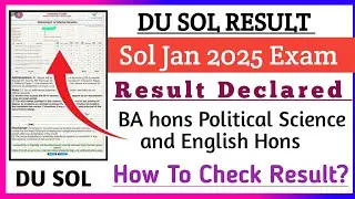 🔥DU sol 1st semester jan exam 2025 l Result Declared l how to check result l detailed Video