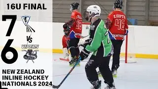 U16 Final - Panthers vs Vipers at Inline Hockey NZ - National Championships 2024 - With goal replay