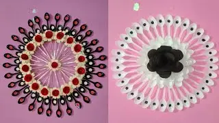 दो न्यू डिजाइन पलस्तिक Spoon Wall Decor Ideas/ How To Make Plastic Spoon DIY Ideas