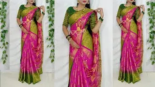 Saree Pora new Elegant styles❤️/How to drape saree new way/Saree Wearing Styles/Sadi porar