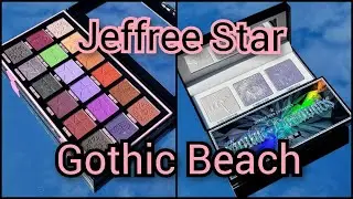 Jeffree Star Gothic Beach Palette & Gothic Diamonds Extreme Frost Palette Swatches & 2 Eye Looks