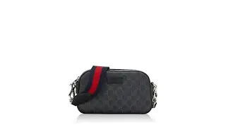 Gucci GG Supreme Web Small Camera Bag Black Grey