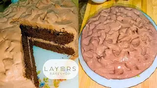 Chocolate cake recipe | NO OVEN | Super moist 🤤| Layers milky malt cake| Frosting #viral #cake