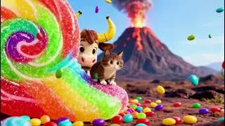 Bananacow & Kitten's Candy Volcano Escape in Candy Land #Candy #Volcano #Kitten #Cow #Cartoon #Story