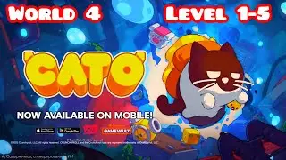 CATO Full Walkthrough &ndash; World 4 Levels 1-5 Complete | Cat + Toast Puzzle Game (Crunchyroll)