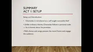 Charandas Chor I An outline of the play I For Undergraduate candidates