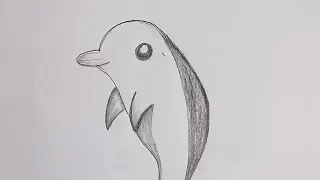  How to draw a dolphin drawing step by step || Easy drawing ideas for beginners || Beginners drawing