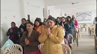 Morning prayer during training of Vocational teachers of ITes, Health Care, Retail, at DIET Rewari. 