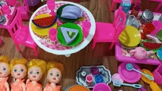 10 Minutes Satisfying with Unboxing Barbie Doll Pink Kitchen Play set | Toys Review | ASMR 