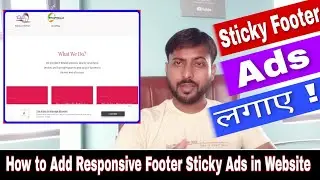 Adsense Sticky Ads | How to Add Responsive Footer Sticky Ads in Wordpress Without Plugin