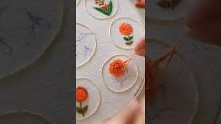 Brazilian rose embroidery 🌹🧡 #embroideryvideo #shorts #youtubeshorts