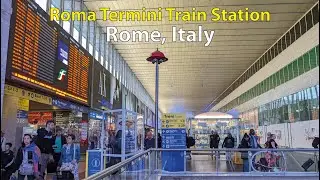 Walking tour of Roma Termini Train Station, italy Train Station