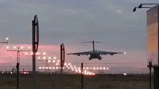 Rzesz&oacute;w Jasionka EPRZ - Boeing C-17A Globemaster III lądowanie 10.02.2022