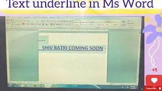 Text underline In Ms Word 