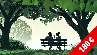 Silhouette Couple on Bench &mdash; Peaceful Park HD Stock Footage (1920x1080)