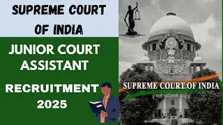 ⚖️SCI Recruitment 2025|SCI Junior Court Assistant Vacancy 2025|Notification Out|🚀