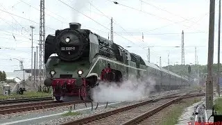 [HD] DR Dampflok 18 / 02  auf der Insel Rügen , m. langen Bremsenquietschen