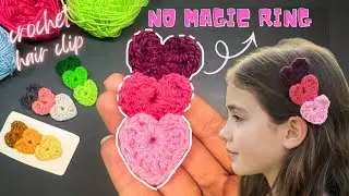 Make This Cute Crochet Heart Hair Clip | Easy DIY