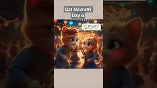 Cat Garba Night Love Story ❤️ | Navratri Day 6 Grey Theme | Viral 3D Cartoon Shorts