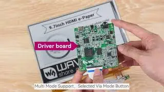 Waveshare 9.7inch E-Paper E-Ink Display, HDMI Interface, 15Hz Refresh Rate, 1200&times;825 Pixels
