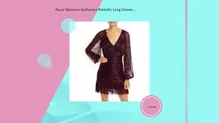 Aqua Womens Katherine Metallic Long Sleeves Mini Dress XL