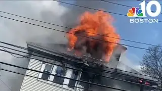 Crews battle heavy fire at home in Everett