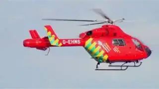 LONDON AIR AMBULANCE + RAF CH-47 CHINOOK -- London Battersea Heliport