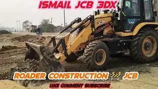 Road construction work jcb 3dx super