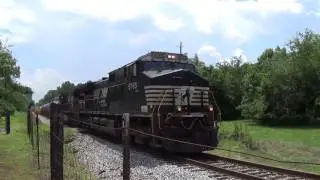 NS 9765 and NS 9584 pull NS 163 through Huntsville, AL with a Friendly Crew! (B&A)