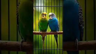 🦜Two Budgies Having Fun: Joyful Playtime in Their Cage |#Shorts,#BudgieFun,#PetPlaytime, #CutePets,