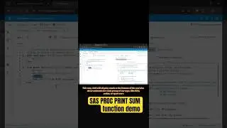 SAS PROC PRINT SUM function demo. #sas #programming #programmer #ia #analytics