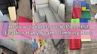 Review JungleDove 4-Piece PU Leather Baby Foam Climbing Blocks for Toddlers - Soft Play Climbing Toy