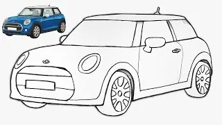 How to Draw a Mini Cooper Car | Easy & Cute Car Drawing for Beginners