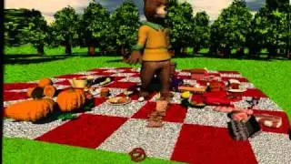 bare-arsed Tedda bear does lunch in the park.wmv
