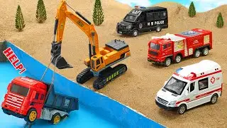 Rescue Mini Truck from the River Using Construction Vehicles | DIY Science Project 2026
