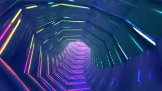 Neon Disco Lights Tunnel Motion Background | Screensaver | DJ Visuals