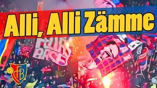 Alli Alli Zämme | FC Basel football club Ultras fans chant Fussball swiss pyro  flags [with lyrics]